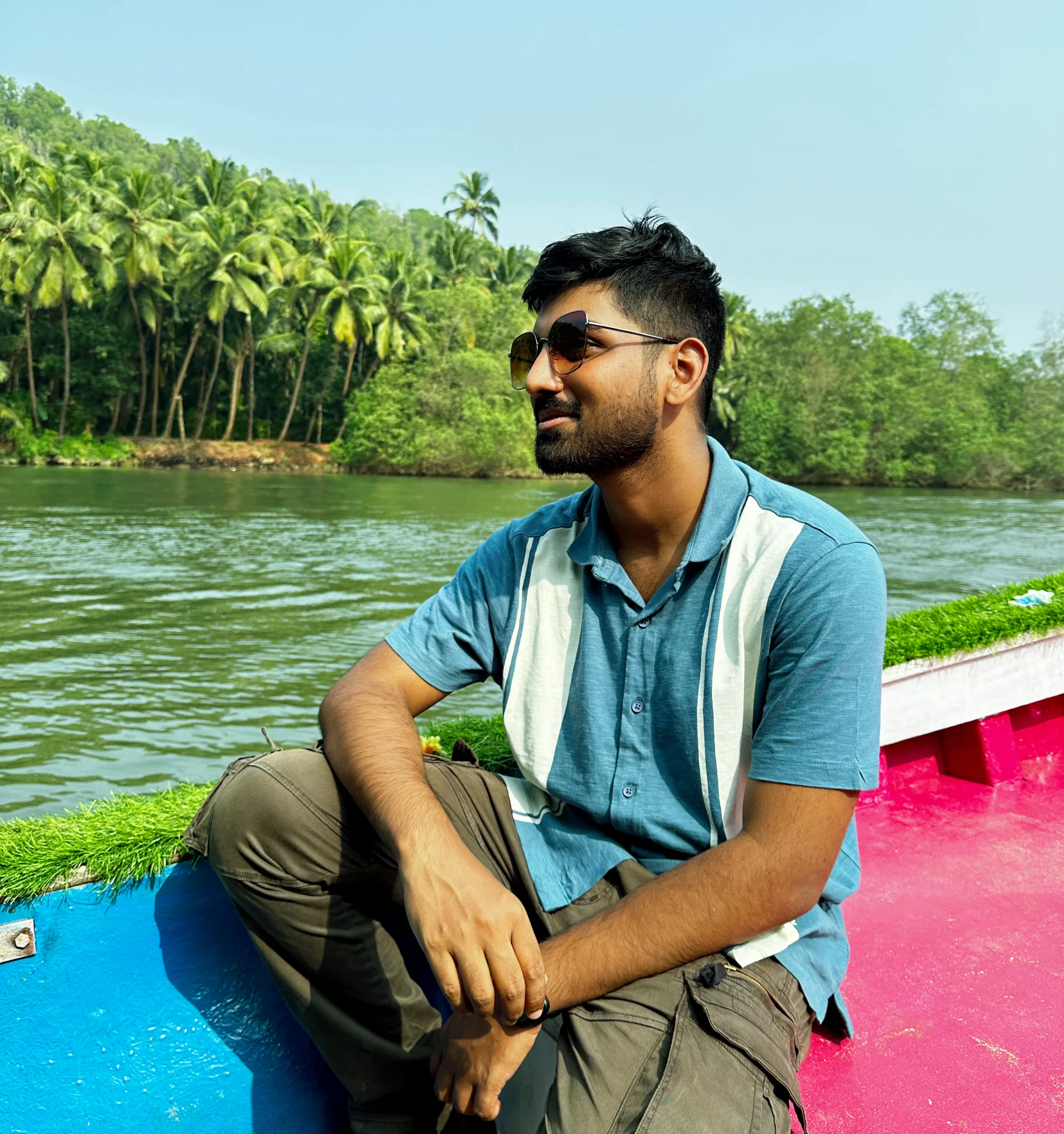 Abhinay Krishna in Gokarna on a boat